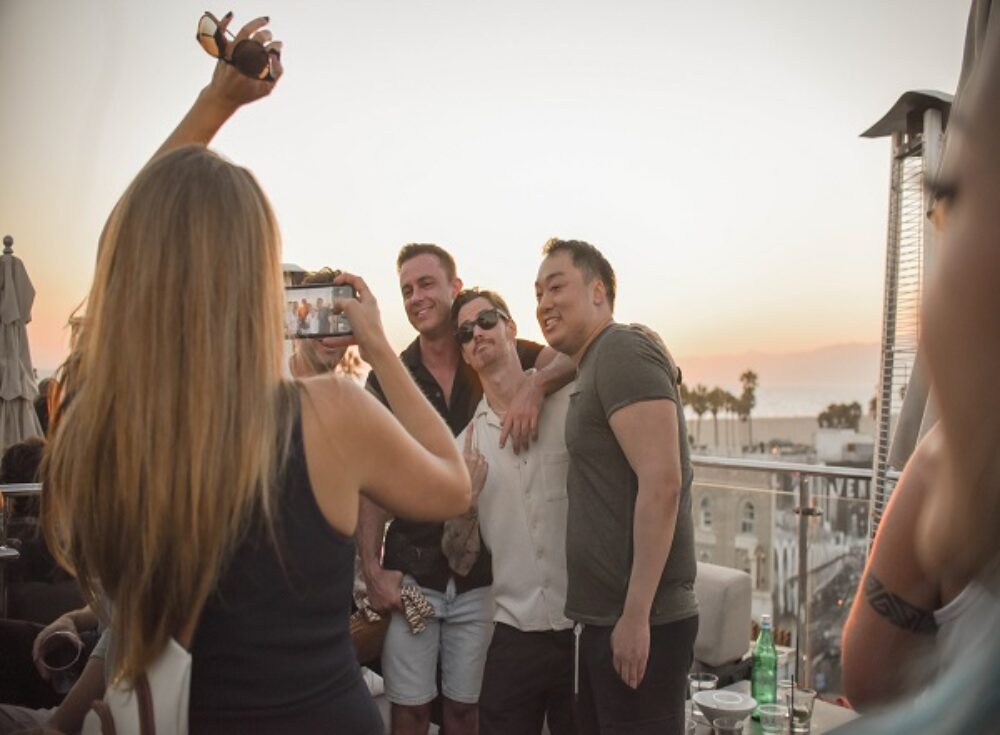 People at High Rooftop Lounge